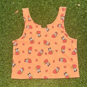 Mickey and Minnie Strawberry print cropped tank